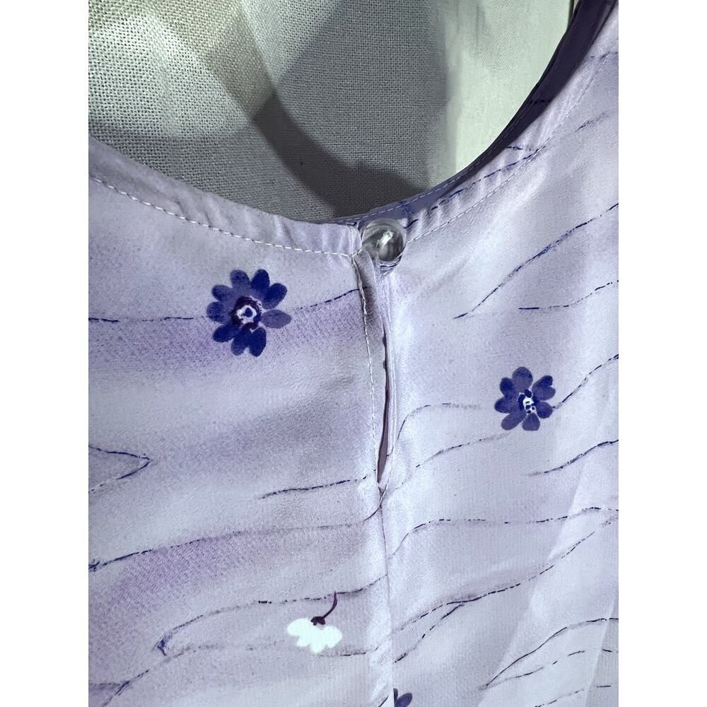 Vintage 90s y2K All‎ That Jazz Purple Floral Sleeveless Mini Dress - Picture 7 of 9